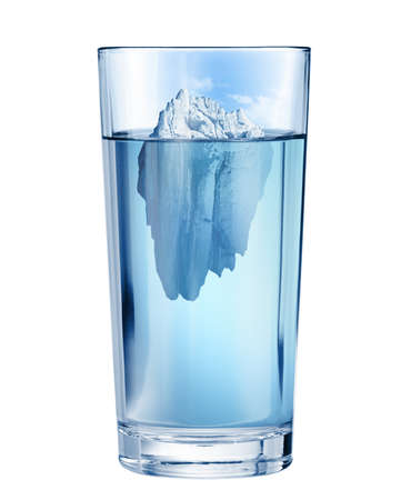 Iceberg in ocean. Hidden threat concept. 3d illustration.の写真素材