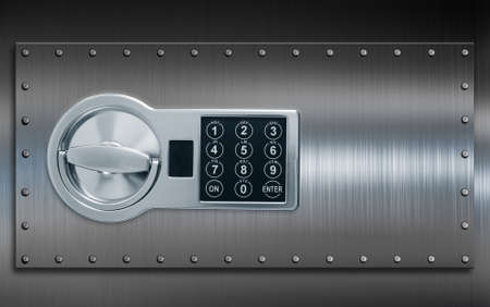 Deposit safe box with digital code lock 3d illustrationの写真素材