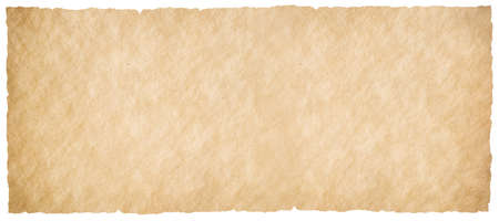 Horizontal old paper or parchment sheet isolated on whiteの写真素材