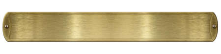 Gold or brass brushed metal plate isolated with clipping path includedの写真素材