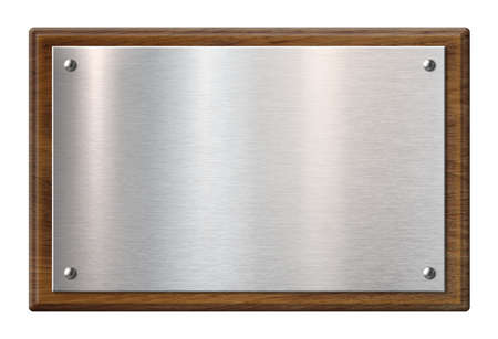 Dark wood plate isolatedの写真素材