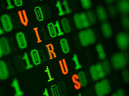 Virus found in binary dataの写真素材