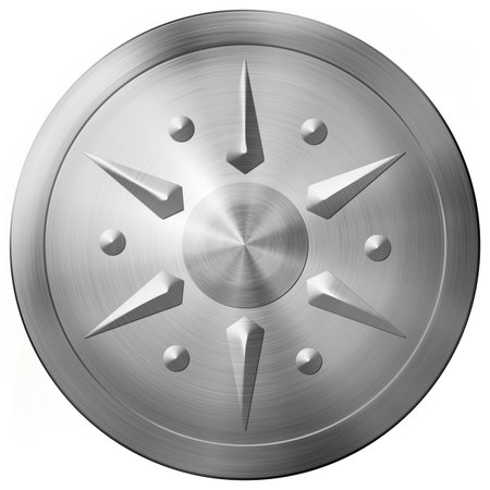 Round metal shield with star isolated 3d illustrationの写真素材