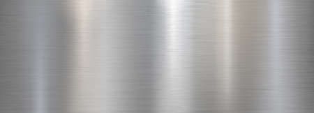 Polished metal brushed wide steel or aluminum textured backgroundの写真素材