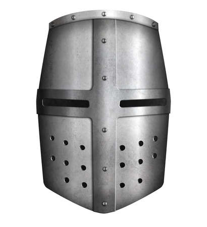 Crusader knight helmet isolated 3d illustrationの写真素材