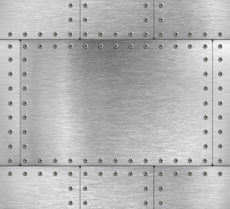 armor plates industrial metal background 3d illustrationの写真素材