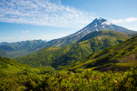 Vilyuchinsky volcano landscape view in summer, Kamchatka, Russia.の写真素材