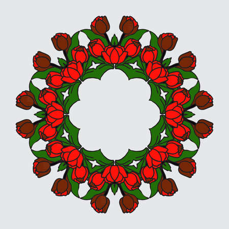 pattern with roses not seamlessのイラスト素材