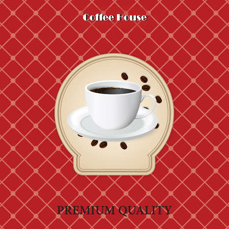 menu for coffee in vintage style with a mugのイラスト素材