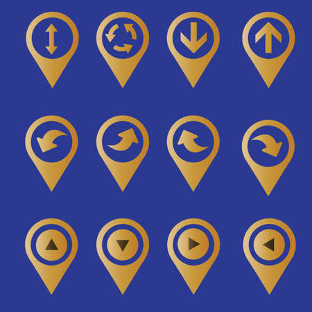 set of navigation icons - arrows with a gradient.のイラスト素材