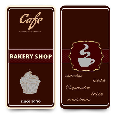 stylish menu template with a cup of coffee and coffee beansのイラスト素材