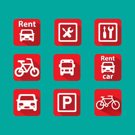 set of information icons in a flat design.のイラスト素材