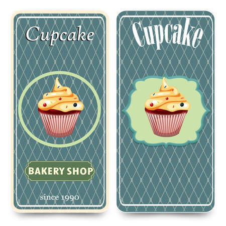 menu template with cupcake vector illustration cupcake dessertのイラスト素材