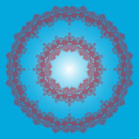 Ornamental colorful round floral ethnicity. Vector ornamentのイラスト素材