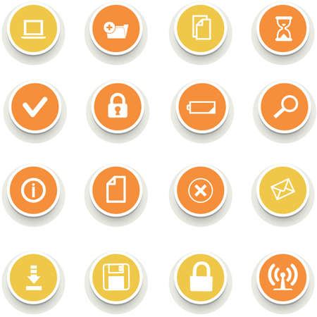 Set of multicolored round of computer iconsのイラスト素材