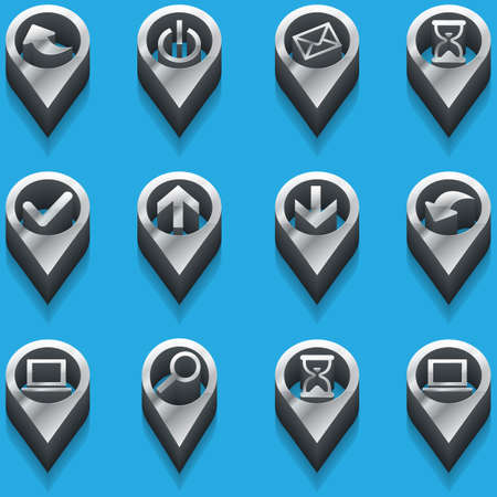 set of computer icons in isometric. vectorのイラスト素材