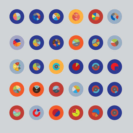 Infographic elements. The set is round . Items for business, statistics and reports.のイラスト素材