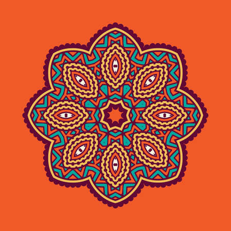 Circular dish decoration in Morocco abstract styleのイラスト素材