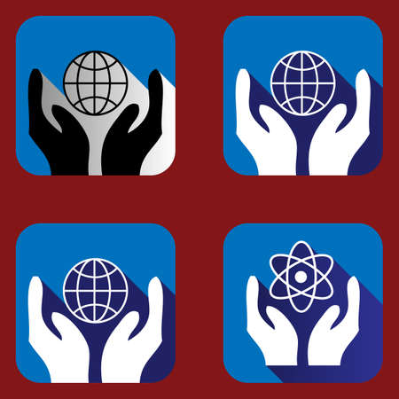 cargo protection icons silhouette.  flat design. のイラスト素材