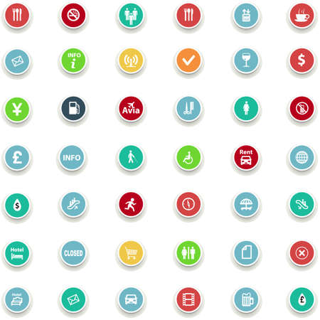 set of round icons information in a flat designのイラスト素材