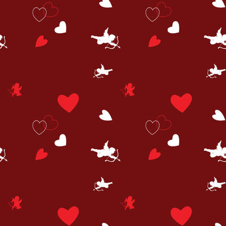seamless pattern for Valentine's day with hearts. Vector illustrationのイラスト素材