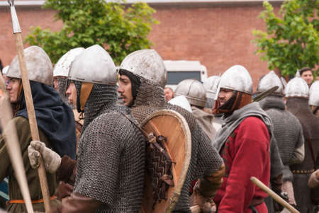 Saint Petersburg, Russia - 28 may 2016: battle of the Vikings. Historical reenactment and festival on the walls of the fortress may 28, 2016, in Saint Petersburg, Russiaのeditorial素材