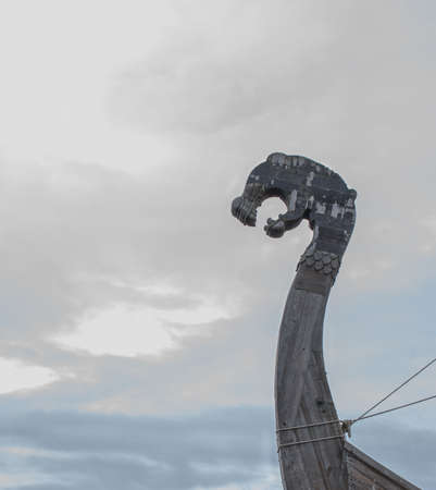 A fragment of an ancient warship Vikings - Drakkarの写真素材