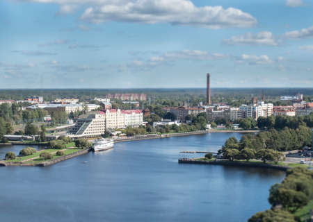 panorama of Vyborg from the lookout tower in Vyborg, Russia