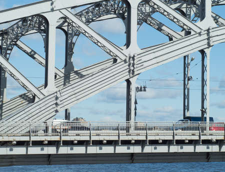 Bolsheokhtinsly bridge across Neva river