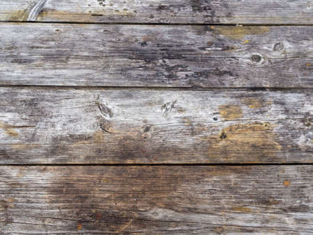 Texture of old, weather-beaten and unpainted boardsの写真素材