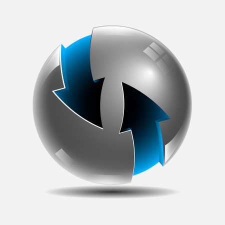 ball arrows blue steelのイラスト素材