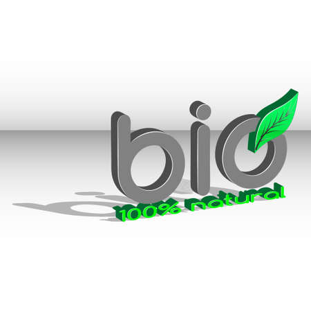 Bio 100% natural 3d eps10のイラスト素材