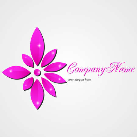 logo abstract pink flowerのイラスト素材
