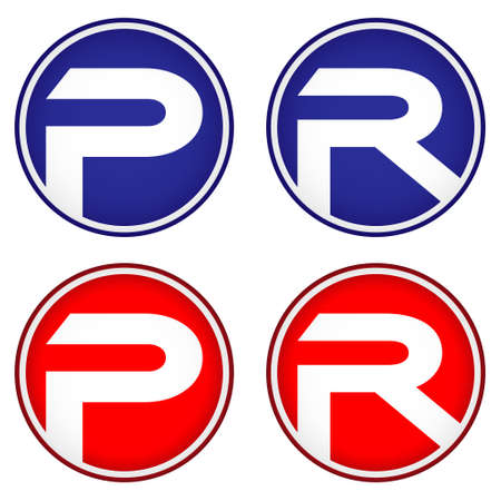 p r letter circle red blue eps8のイラスト素材