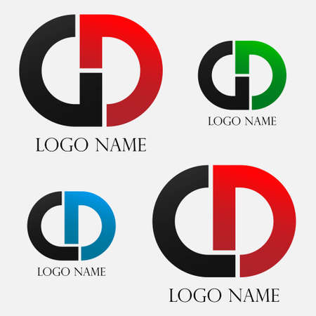logo of CD and GD in circle design, eps8のイラスト素材