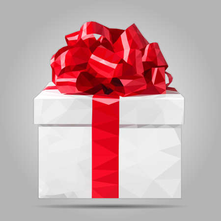 Gift with red ribbon.のイラスト素材
