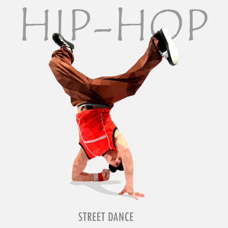 dancer hip-hop polygonal image with an abstract background eps10のイラスト素材
