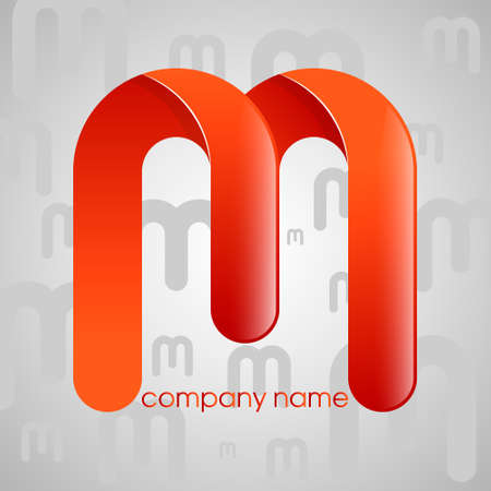 Letter m logo ribbon.のイラスト素材