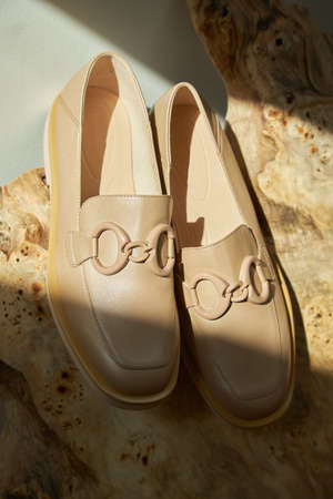 Fashion female loafers  shoes eco-leather spring-summer 2022の写真素材