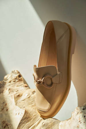Fashion female loafers  shoes eco-leather spring-summer 2022の写真素材