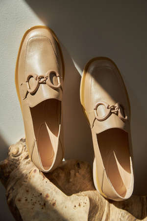 Fashion female loafers  shoes eco-leather spring-summer 2022の写真素材