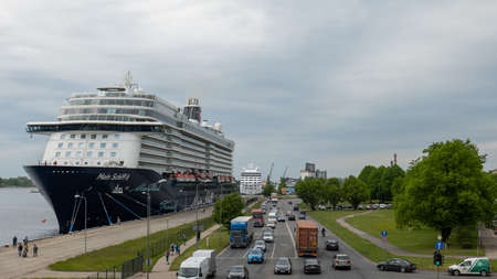Bridges, architecture and view of Riga, Latviaの写真素材