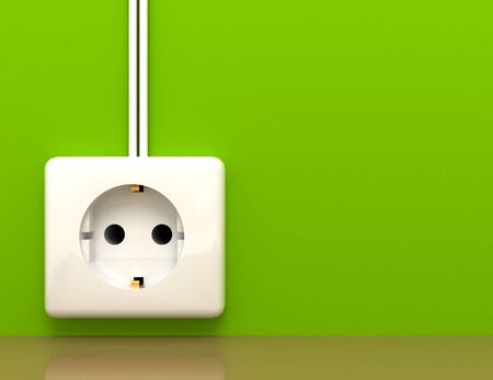 electric power socket outlet . 3d rendered illustrationの写真素材