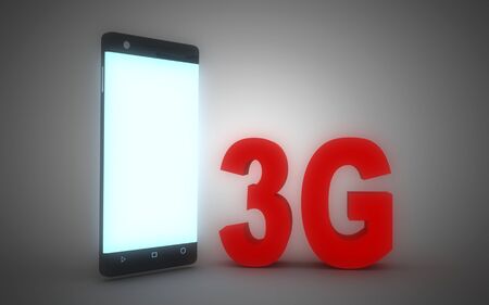 3d smartphone 3g concept. 3d illustrationの写真素材