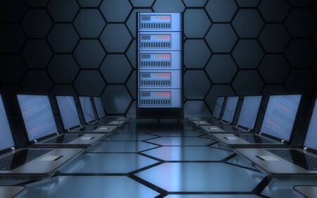 3d computer network concept . 3d illustration