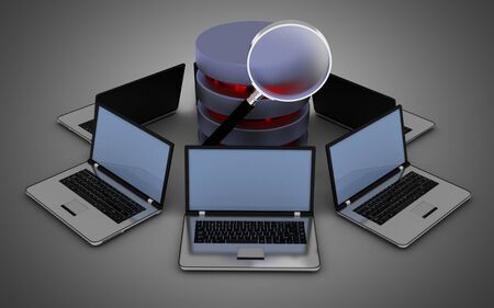 3d computer network concept . 3d illustrationの写真素材