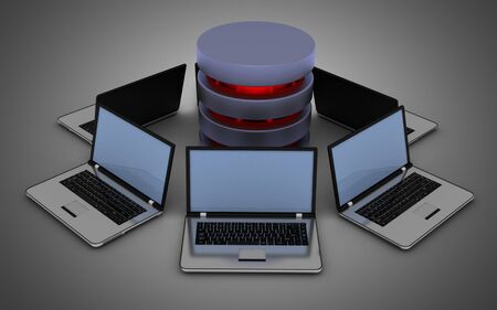 3d computer network concept . 3d illustrationの写真素材