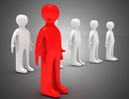 3d team leader concept . 3d illustrationの写真素材