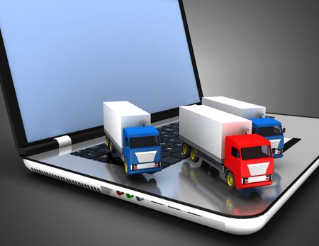 3d truck transport leader concept. 3d illustrationの写真素材