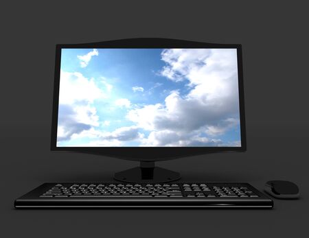 3d desctop computer concept. 3d rendered illustrationの写真素材